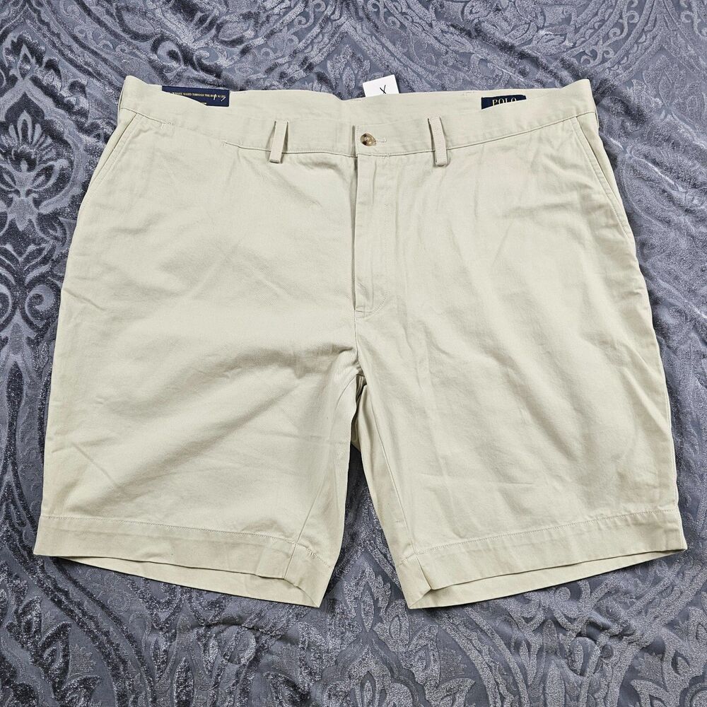 Polo Ralph Lauren Shorts Mens 42 Khaki Chino Classic Fit 9" Golf Preppy Dad NWT
